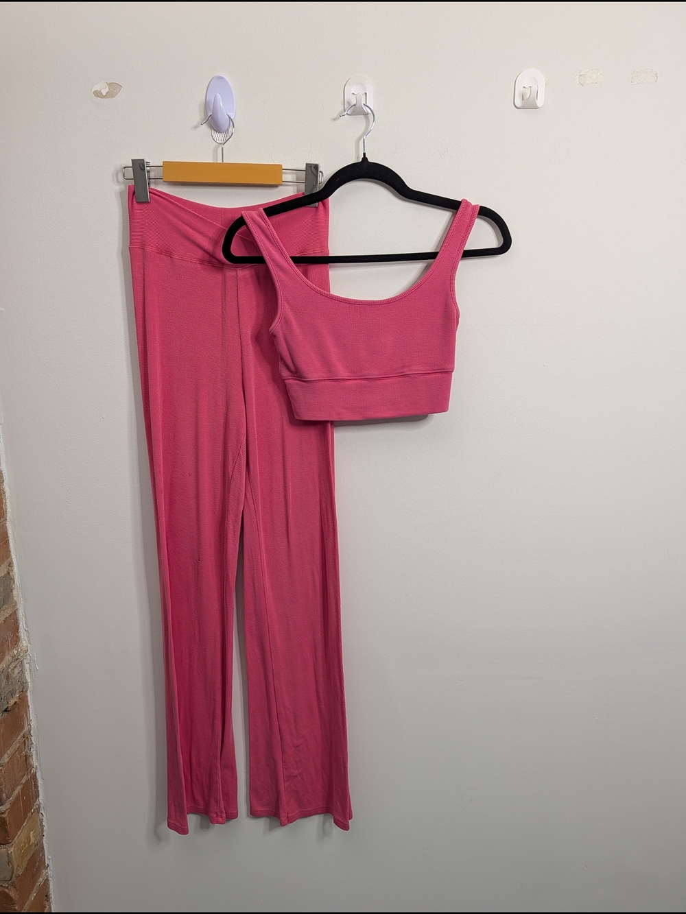Z Supply Pink Ribbed Lounge Set Bra + Pants XS